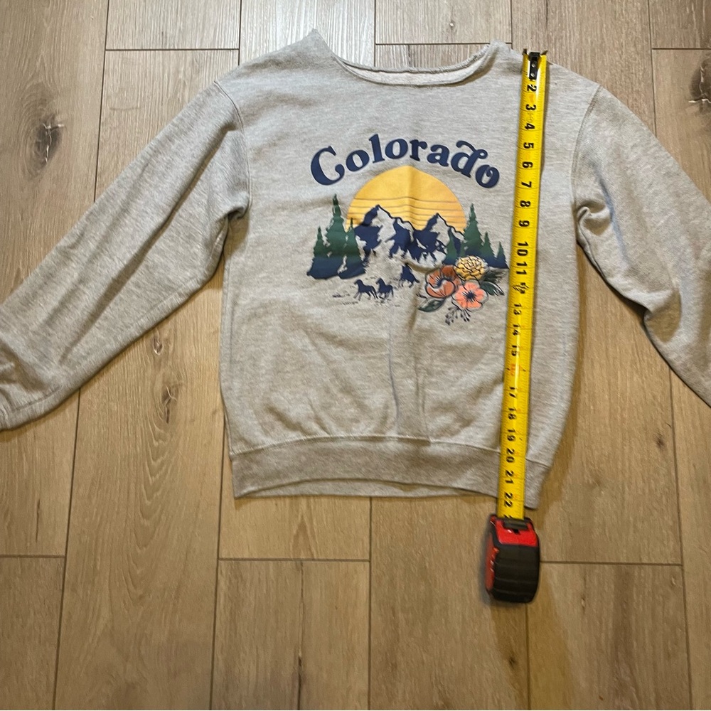 Wound‎ Up Gray Colorado Mountain Graphic Cozy Warm Sweatshirt XS - Picture 6 of 7
